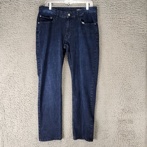 Izod Jeans Mens 34x30 Dark Wash Mid Rise Straight Fit - Picture 1 of 13
